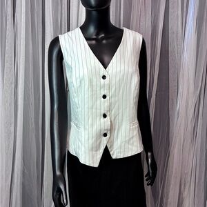 White Pinstripe Women's vest